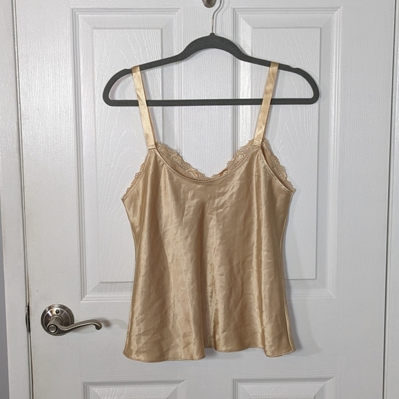 Vintage 80s‎ St. Michael Marks & Spencer Gold Satin Cami/Shorts Set - RARE SET - Picture 3 of 13
